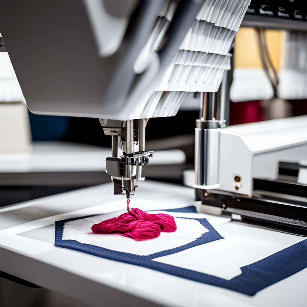 embroidery machine working