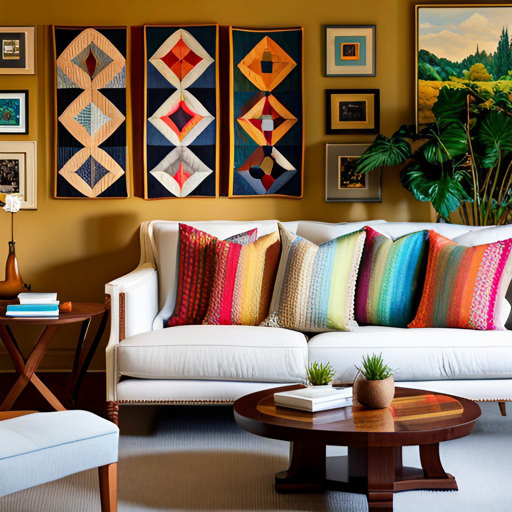 quilt hanging in home